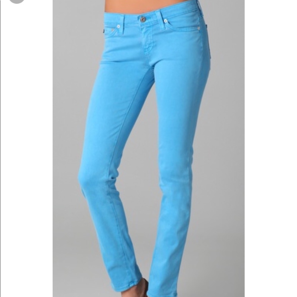 Ag the cigarette cigarette leg blue pant size 25